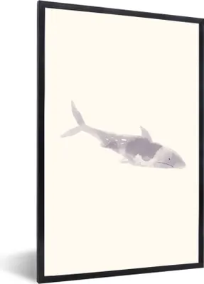 Produktbild von MuchoWow® MuchoWow® Gerahmtes Poster Fische - Meerestiere - Aquarell - Zeichnung 20x30 cm - Poster mit zchwarzem Bilderrahmen - Drucken - Bilder Poster im Rahmen