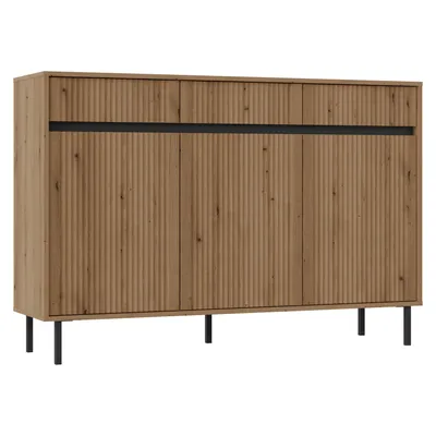 Productafbeelding van AX LIVING Dressoir Bodrum, commode met 3 deuren en 3 lades, 149 cm, eikenhout Evoke