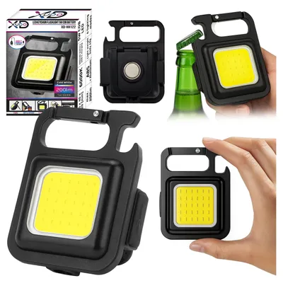 Produktbild von XUDO Schlüsselanhängerlampe LED COB 5 W, Akku 500 mAh, USB-C, 4 Leuchtmodi, schwarz