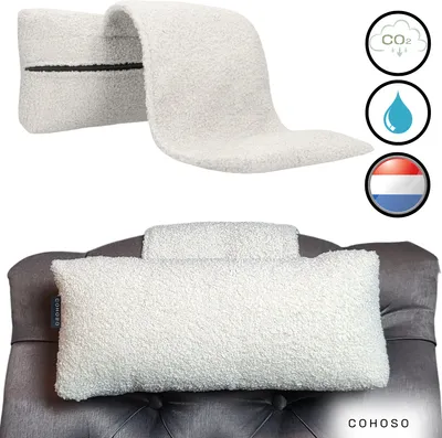 Produktbild von COHOSO® Orthopädisches Nackenkissen Ergonomisch, Lendenstütze Rückenschmerzen, Hernie, Bürostuhl, Hausarbeit, Orthopädisches Rückenkissen, Teddy Creme