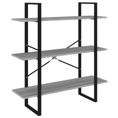 Produktbild von Bücherregal Grau Sonoma 100x30x105 cm Holzwerkstoff