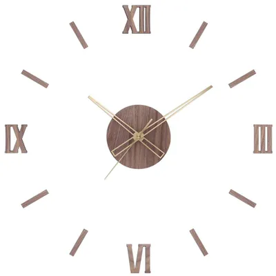 Produktbild von PRIM Remus Wanduhr Holz lautlos römische Ziffern Dunkelbraun 60 cm