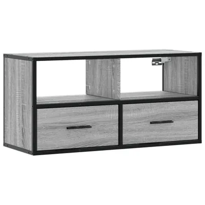 Produktbild von vidaXL TV-Schrank Grau Sonoma 80x31x39,5 cm Holzwerkstoff und Metall