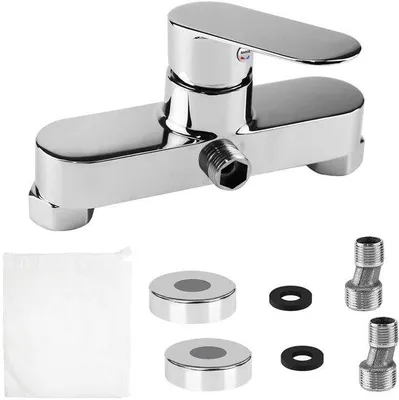Produktbild von Unyqoos® Moderne Duscharmatur Chrom, Einhandmischer mit Keramikkartusche – Zinklegierung & Messing, integrierte Duschkopfhalterung