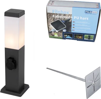 Produktbild von Steh Außenleuchte Dunkelgrau 45 cm mit Fassung IP44 Malios