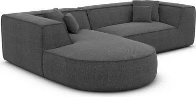 Produktbild von Strukturstoff L-Form Sofa Liberia Anthrazit Links
