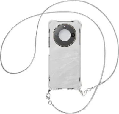 Produktbild von Handykette Backcover-Schutzhülle mit Band (Metall silberfarben) für Honor X60 5G - silberfarbene Snake-Kette