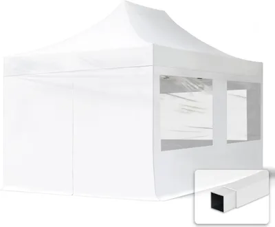 Image de TOOLPORT 3x4,5 m Tonnelle pliante Acier, PES 700, côtés panoramiques, blanc