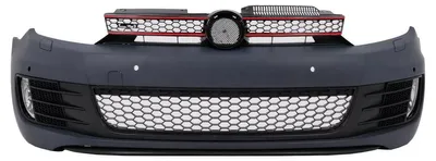 Imagen del producto de Paragolpes delantero para VW Golf VI 6, modelo 08-13, con diseño GTI, incluye rejillas y luces antiniebla.
