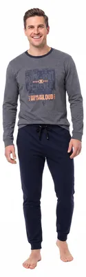 Imagen del producto de Pijama de algodón para hombre de Kisses&Love, modelo KLP4, con mangas largas