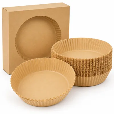 Backpapier für Airfryer, 200 Stück, 20x20x4,5 cm, antihaft, hitzebeständig