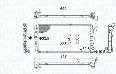 Image de Radiateur, refroidissement moteur MAGNETI MARELLI 350213202800