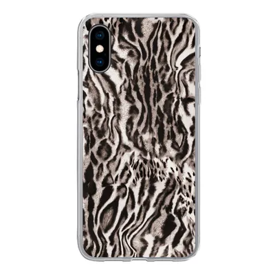 Produktbild von MuchoWow® Handyhülle Schutzhülle Hülle für iPhone X Pantherdruck - Formen - Schwarz - Braun Silikon Softcase Handy Hülle - Handyhülle