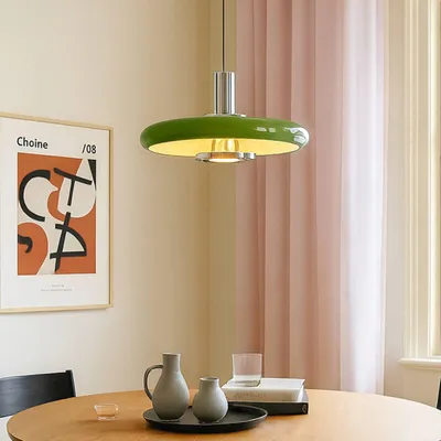 Produktbild von Lindby Hängeleuchte Branford, Retro, Ø 35 cm, grün, Metall