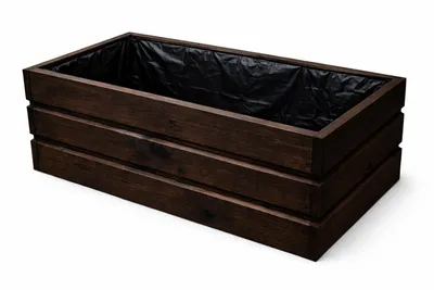 Obrázok produktu pre Drevený kvetináč 80 x 40 x 30 cm – veľký kvetináč na balkón a terasu, odolný voči poveternostným vplyvom – dodávaný v zmontovanom stave – kvetináč D28 (palisander)