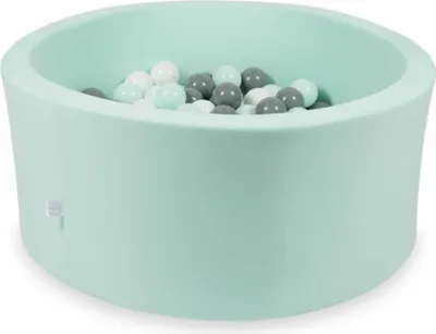 Obrázok produktu pre Guľôčkový bazén 90x40cm mint - S 300 guľôčkami / biela, sivá, svetlá mint