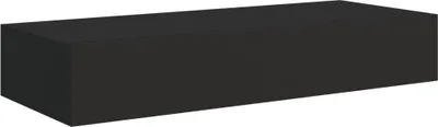 Image de vidaXL Étagère murale avec tiroir noir 60x23,5x10 cm MDF - Étagères murales