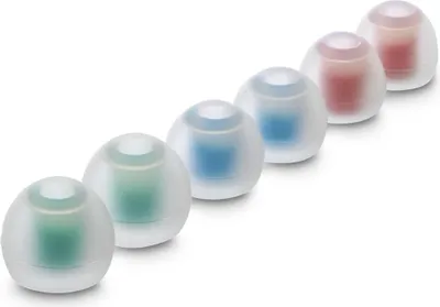 Obrázek produktu pro Silikonové náhradní náušníky, velikost S - L, 6 kusů, bílé (00221838)