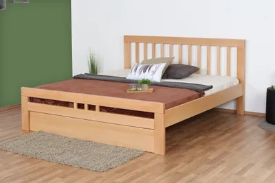 Produktbild von Jugendbett "Easy Premium Line" K8/1 inkl. 1 Abdeckblende, 180 x 200 cm Buche Vollholz massiv Natur