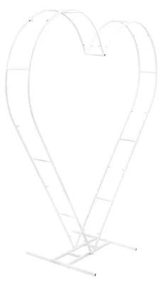 Obrázok produktu pre Svadobný oblúk – stojan s tvarom srdca – oceľ – výška 2,1 m – nosnosť 10 kg – základňa 75 x 70 cm – biela farba