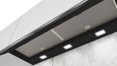 Produktbild von Siemens LJ97BAM60, iQ500, Integrierte Designhaube, 90 cm, Klarglas schwarz bedruckt, Schwarz
