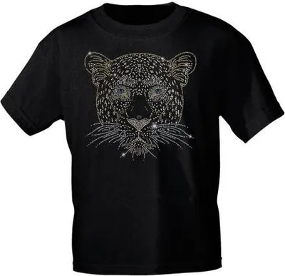 Produktbild von T-Shirt mit Steinen Strasssteinen Glitzer | Tiger Katze Raubtier | 15721 | Gr. S-3XL Größe - 3XL