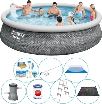 Zdjęcie produktu dla Zestaw basenowy - Bestway Fast Set Rattan 457x107 cm - Okrągły