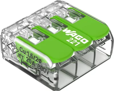 Produktbild von WAGO Verbindungsklemme Green Range 3 Leiter 4gmm transparent