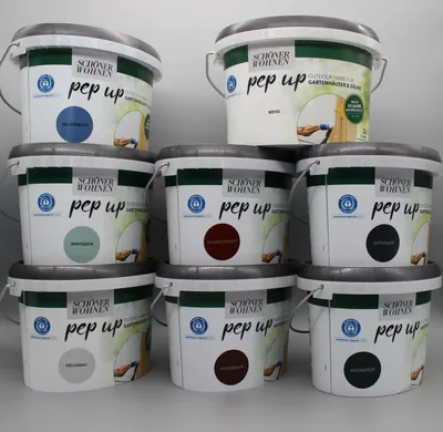 Produktbild von Schöner Wohnen Pep up Outdoorfarbe Holz Gartenhäuser Zäune Wetterschutzfarbe 1 Liter Ihr neuer Vorschlag weiss