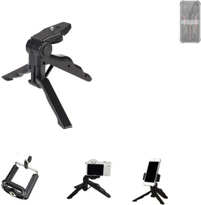 Produktbild von K-S-Trade Stativ Tisch-Ständer Dreibein Handy-Stativ Ständer kompatibel mit FOSSiBOT F101P Mini-Stativ Smartphone Tripod Handy-Stativ aus Plastik