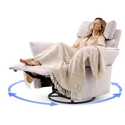 Zdjęcie produktu dla FLEXISPOT XR8 Cradle – elektryczny fotel relaksacyjny z kocem, funkcją obrotu i kołysania, fotel telewizyjny z funkcją rozkładania, zagłówek 3D, kolor beżowy