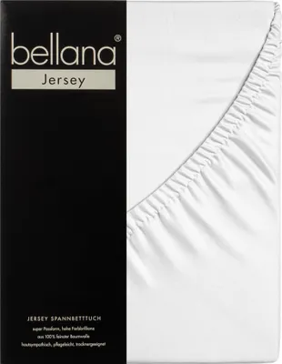 Produktbild von Bellana Jersey Spannbetttuch 180-200 x 200 cm weiß 120g/m², 100% Baumwolle