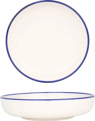 Immagine prodotto di Piatto fondo Rinart - Bordo blu - Porcellana - 17 cm (410cc)