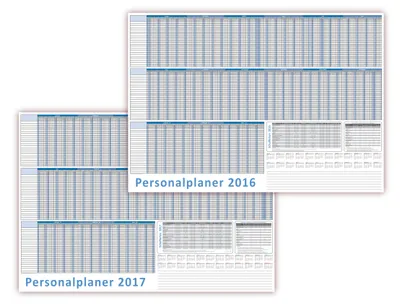 Produktbild von Urlaubsplaner Personalplaner 2026 + 2027 DIN B1 Format (1000 x 700mm) 22 Mitarbeiter Januar bis März Folgejahr mit Schulferien (gerollt!)