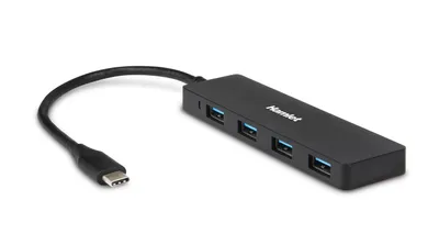 Produktbild von Hamlet Hub Usb 3.1 Typ C 4 Ports Übertragung bis zu 5 Gbps