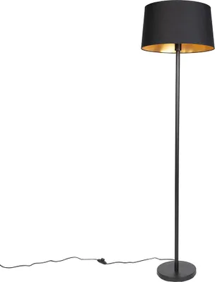 Produktbild von Smarte Stehleuchte Schwarz mit Schwarzem Schirm 45 cm inkl WLAN A60 Simplo