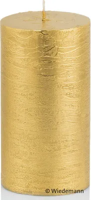 Produktbild von durchgefärbte Stumpenkerzen (H x Ø) 120 x 58 mm, Farbe Gold lackiert, mit ASF zum Abbrandschutz, Wiedemann Marble Kerzen, Advent, Adventskranz, Weihnachten, Dekoration, Event