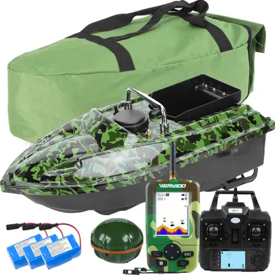 Produktbild von 500M GPS Angeln Futterboote Köderboot Karpfen Angeln Boot Einzeltrichter+LCD Echolot Fischfinder+3 Bootsbatterien 5200mAh+Tragetasche