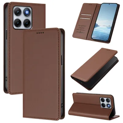 Produktbild von Handyhülle für Motorola Edge 70 Fusion, Kunstleder Klapphülle Stoßfeste Magnetische Hülle mit Ständer Braun