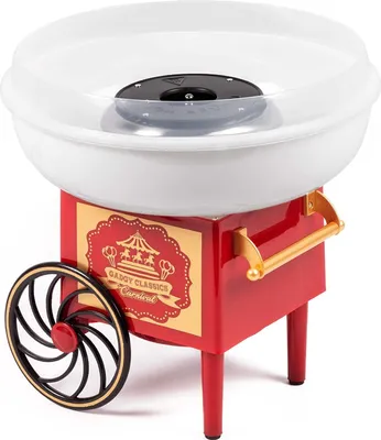 Produktbild von GADGY® Zuckerwattemaschine für zuhause - Baumwolle Candy Machine - Zuckerwatte Maschine für Zucker oder Bonbons - Zuckerwattegerät für Kindergeburtstag rot weiß