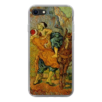 Produktbild von MuchoWow® Handyhülle Schutzhülle Hülle für iPhone 7 Der barmherzige Samariter - Vincent van Gogh Silikon Softcase Handy Hülle - Kartenhalter