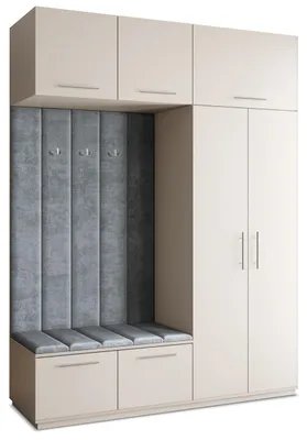 Produktbild von Masseno Garderobe-Set REMA 180/240/60 cm Modern Garderobenschrank Kaschmir, Veloursstoff MONOLITH 85 (Grau)