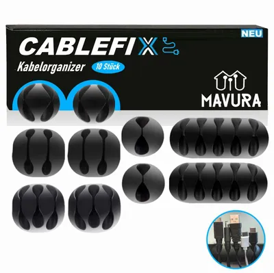 Immagine prodotto di CABLEFIX guida per cavi clip per cavi supporto per cavi autoadesivo nero [set da 10]