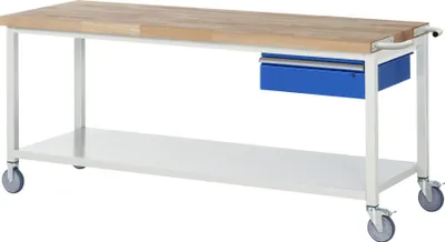Produktbild von Rau Fahrbare Werkbank mit Ablageboden und Schublade BxTxH 2000x700x880mm