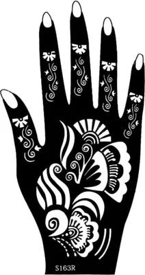 Produktbild von Henna Tattoo Schablone für die Rechte Hand