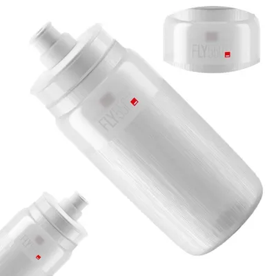 Produktbild von ELITE FLY TEX Transparente Wasserflasche Graues Logo 550 ml SUPER LIGHT 51 Gramm