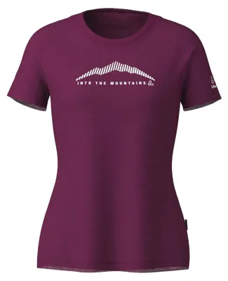 Productafbeelding van Loeffler shirt met korte mouwen, model W Merino, kleur lichtbordeaux - rood