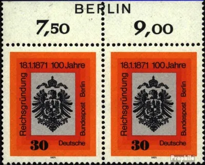 Produktbild von Briefmarken Berlin (West) 1971 Mi 385 Bogenzudruck (kompl.Ausg.) postfrisch Reichsgründung