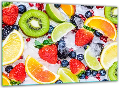 Image de Plaques de recouvrement en verre pour cuisinière Planche à découper universelle 30x22cm fruits