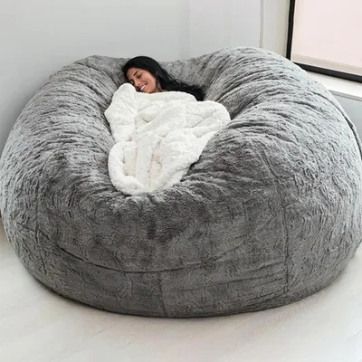 Produktbild von Pokrowiec na fotel Beanbag Miękki, puszysty pokrowiec na fotel Beanbag, szary 150 x 75 cm (bez wypełnienia)